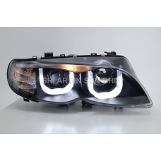 BMW E46 02-05 Black Projector Headlamp w Bar